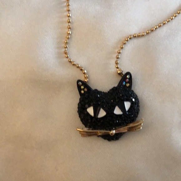 Betsey Johnson Gold Tone Ball Chain With Black Cat Pendant Necklace NWT - Picture 12 of 12